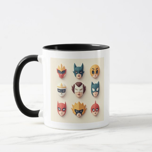 Caneca Design de Máscara de Cosplay (Esquerda)