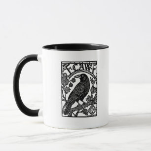 Caneca Design de meme com ditado engraçado do corvo F Caw