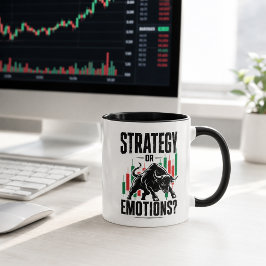 Caneca Design de Mentalidade de Negociação de Touro ou Em