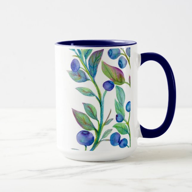 Caneca Design de mirtilo de água (Direita)