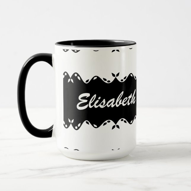 Caneca Design de Monograma Personalizado (Esquerda)