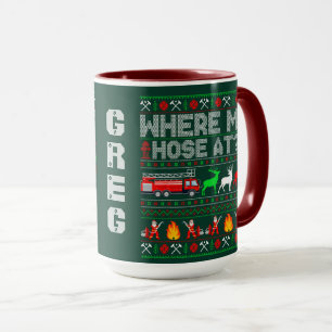 Caneca Design de Natal engraçado de bombeiro