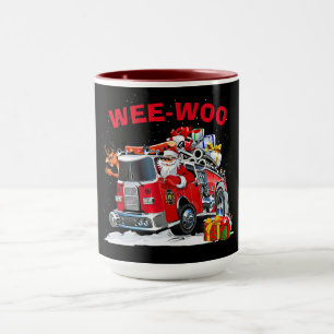 Caneca Design de Natal WEE-WOO com Papai Noel