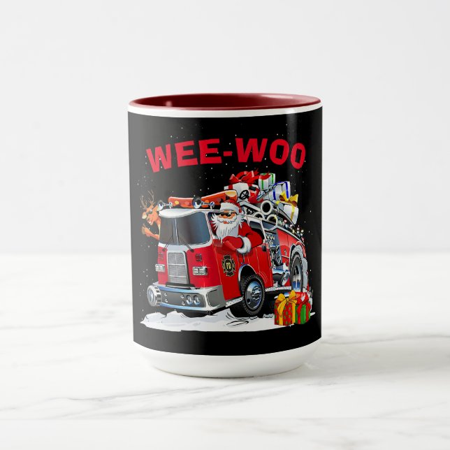 Caneca Design de Natal WEE-WOO com Papai Noel (Centro)