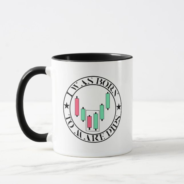Caneca Design de Negociação | Padrão de Alta | Pips (Esquerda)