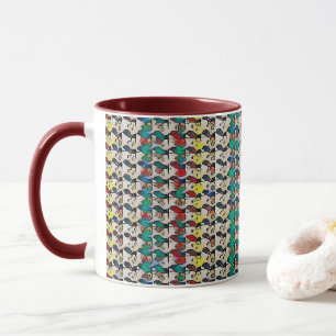 Caneca Design de Padrão Abstrato em Mosaico Divertido 130