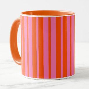 Caneca Design de Padrão de Faixa de Na moda Cor Cor-de-Ro