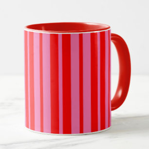 Caneca Design de Padrão de Na moda do Rosa Vermelho