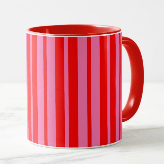 Caneca Design de Padrão de Na moda do Rosa Vermelho (Criador carregado)