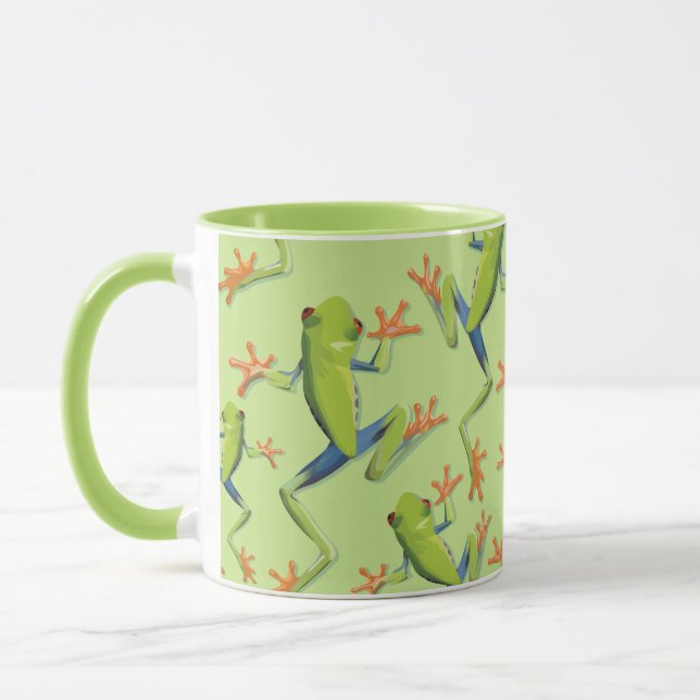 Caneca Design de padrão de Sapo verde (Esquerda)