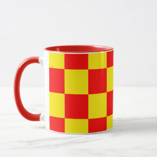 Caneca Design de Padrão Verificado de Verificação Amarelo