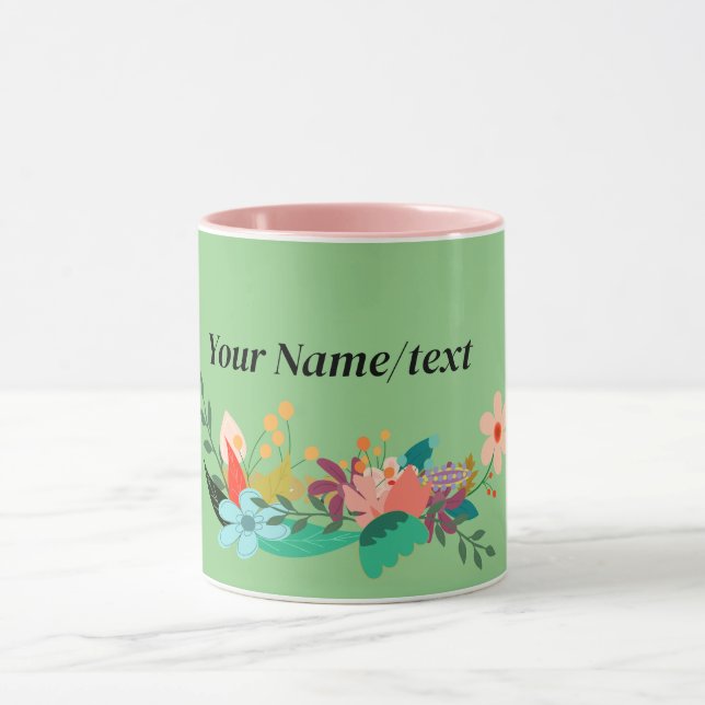 Caneca Design de Pastel Floral (Centro)