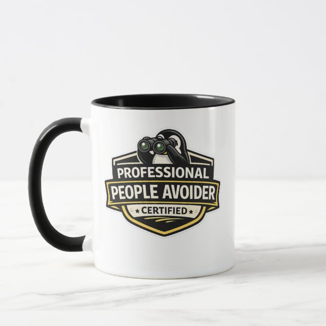 Caneca Design de Pinguim Evitador de Pessoas Profissionai (Esquerda)