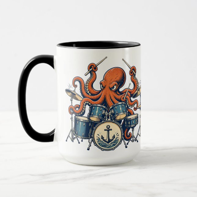 Caneca Design de polvo baterista personalizado (Esquerda)