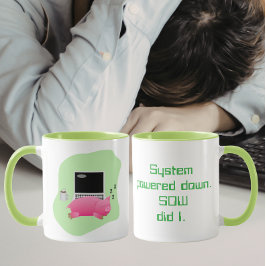 Caneca Design de Porco de Humor de Tecnologia - Sistema D