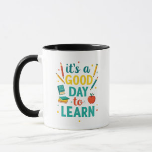 Caneca Design de professor e escola animada