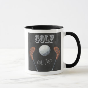 Caneca Design De Quadro De Golfe Vintage