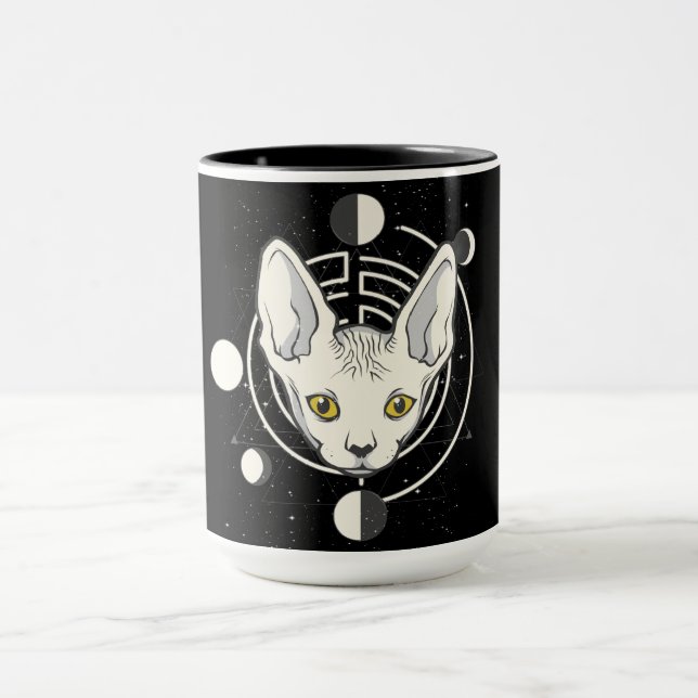 Caneca Design de Rosto de Gato Espacial Legal (Centro)