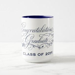Caneca Design de Rótulo de Formatura Elegante com Ano Per