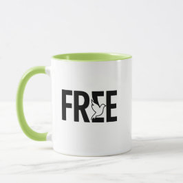 Caneca Design de Símbolo de Pombo de Tipografia Gratuita