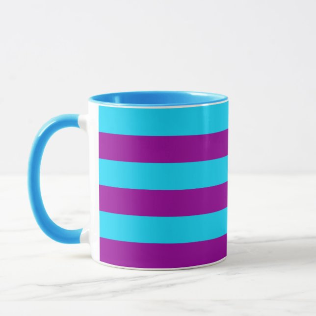 Caneca Design de Stripes Azul e Púrpura (Esquerda)