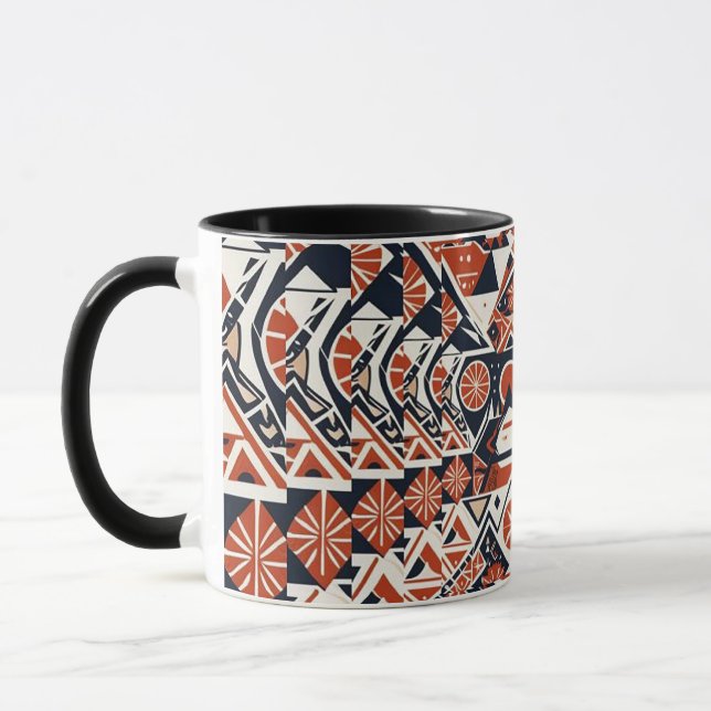 Caneca design de superfície geométrica abstrata moderna 1 (Esquerda)
