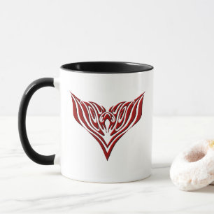 Caneca Design de Tatuagem Tribal de Pássaro Vermelho