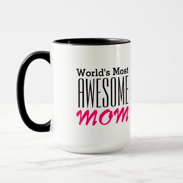 Caneca Design de texto da MÃE MAIS INCRÍVEL do mundo (Esquerda)