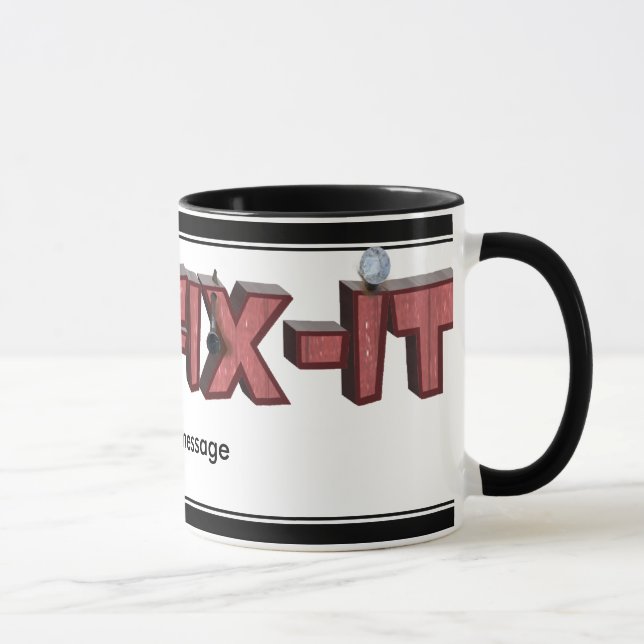 Caneca Design de texto De Madeira Fix-It (Com Unhas) (Direita)