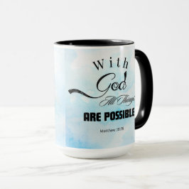 Caneca Design de Tipografia Mateus 19:26