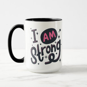 Caneca Design de Tipografia Motivacional Sou Forte
