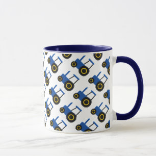 Caneca Design de trator azul