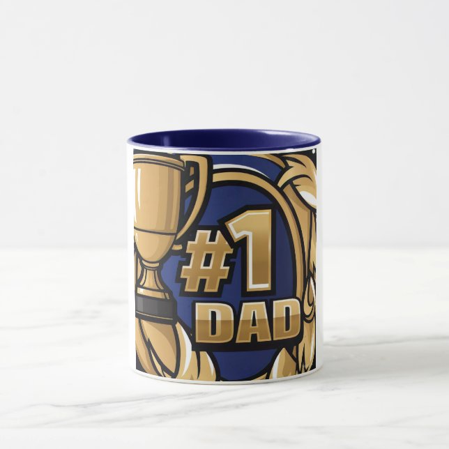 Caneca Design de Troféus de Pai Número Um (Centro)