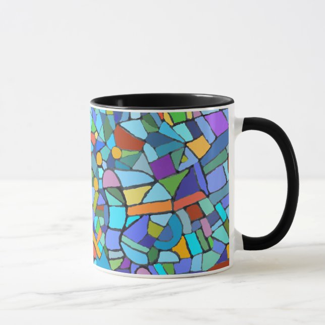 Caneca Design de vidro da mancha abstrata (Direita)