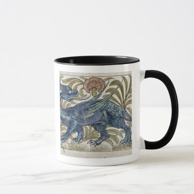 Caneca Design do "dragão" para um azulejo (w/c no papel) (Direita)