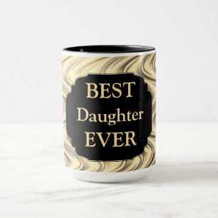 Caneca design Dourado de luxo "Melhor Filha Nunca"