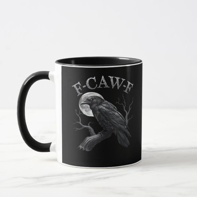 Caneca Design F-Caw-F Clássico Gótico da Lua Pássaro Lega (Esquerda)