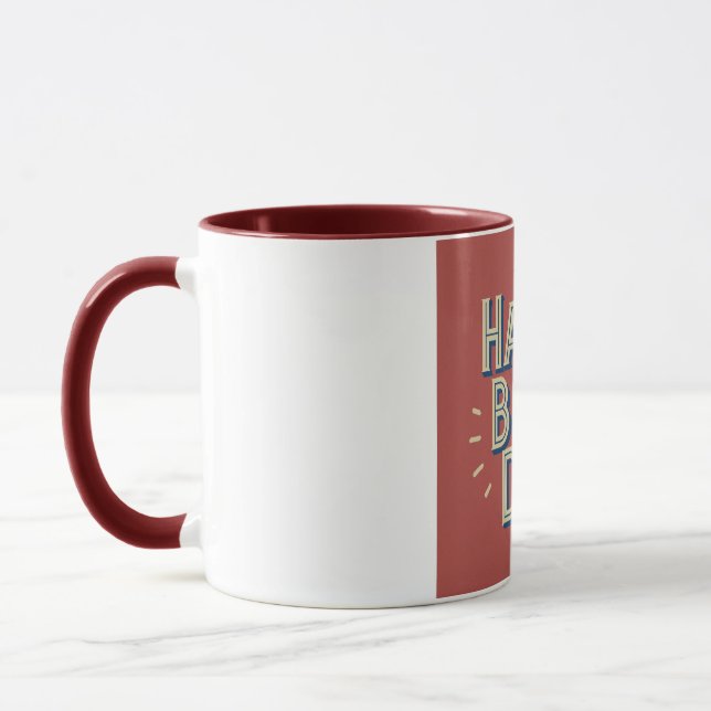 Caneca Design Feliz do Dia do Nascer (Esquerda)