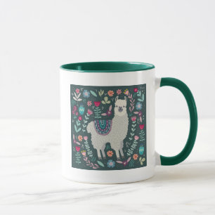 Caneca Design floral bonito do lama