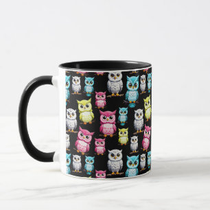 Caneca Design Fofo de Aves de Coruja