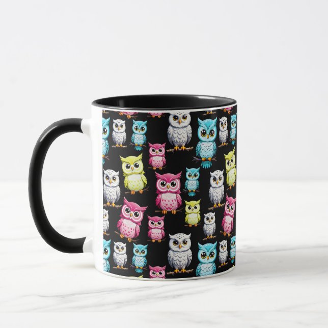 Caneca Design Fofo de Aves de Coruja (Esquerda)
