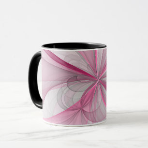 Caneca Design Fractal de Cinza Abstrato moderno