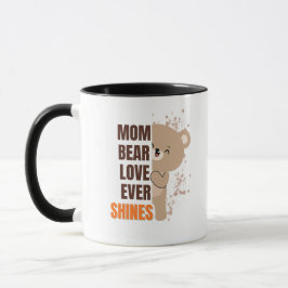 Caneca design gráfico fofo de mãe-ursa
