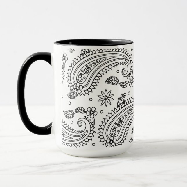 Caneca Design inspirado de Paisley (Esquerda)