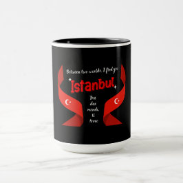 Caneca Design Istambul com citação de amor bilíngue