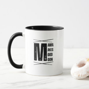 Caneca Design Minimalista da Lua de Humor da Mamãe Urso