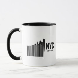 Caneca Design Minimalista da Silhueta de Nova York em Cód
