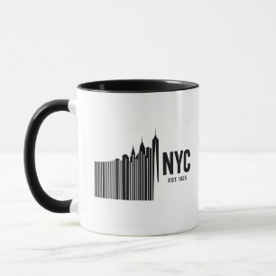Caneca Design Minimalista da Silhueta de Nova York em Cód