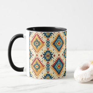 Caneca Design Nativo Americano - Tons de Azul Ferrugem La