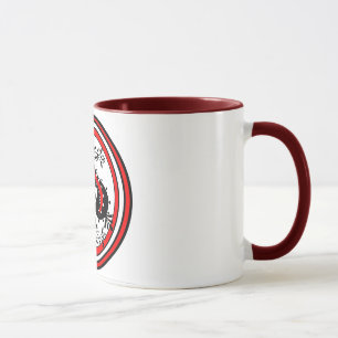 Caneca Design ornamentado da pá branco/vermelho/preto